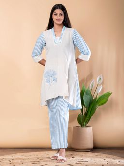 Readiprint - Asymmetrical Style Cotton Flex Fabric Blue Co-Ord Set