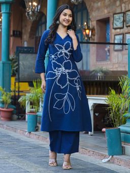 Readiprint - Cotton Flex Fabric Blue Kurta and Palazzo