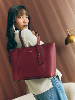 MIRAGGIO - Chelsea Tote Bag-Maroon (Large)