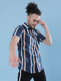 Campus Sutra - Men Striped Casual Multicolor Shirt