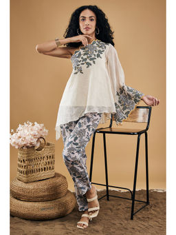 Soup by Sougat Paul - Yasmin Applique One-Shoulder Top with Pants (Set of 2)