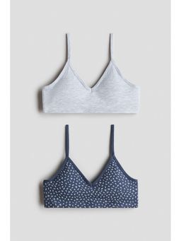 H&M - Girls Multi-Color 2-Pack Padded Crop Tops