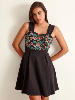 Cover Story - Black Onn Strappy Skater Mini Dress