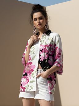 Dora Dori - Multicolor Floral Print Cotton Shirt