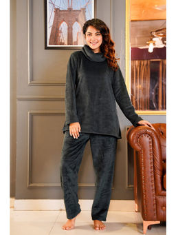 FEATHERS CLOSET - Green Solid Relaxed Fit Top and Pant (Set of 2)