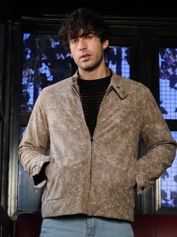 CAHOOT - Men's Mocha Brown Faded-Corduroy Rider Jacket