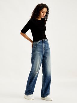 Levi's - Womens High Rise Loose Fit Blue Jeans