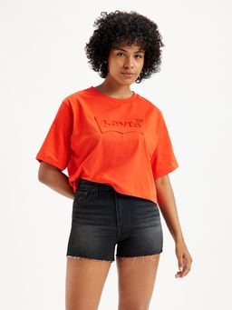 Levi's - Womens Orange Brand Logo Loose Fit T-Shirt