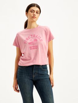 Levi's - Womens Pink Graphic Print Regular Fit T-Shirt