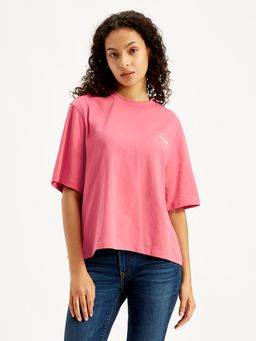 Levi's - Womens Pink Graphic Print Loose Fit T-Shirt