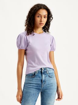 Levi's - Womens Textured Purple Crew Neck Top