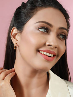 Priyaasi - Patterned Gold Plated Mini Hoops