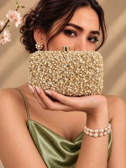 THE TAN CLAN - Kate Pearl Box Clutch