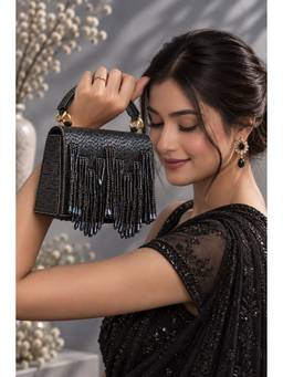 THE TAN CLAN - Maria Blue Mini crafted Beaded Mini Bag