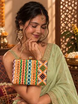 THE TAN CLAN - Satrang Multi-Colour Casket Clutch