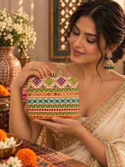 THE TAN CLAN - Satrang Multi-Colour Square Clutch