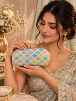 THE TAN CLAN - Veda Long Embroidered Clutch