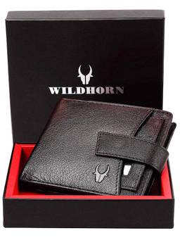 WILDHORN - Men Leather Two Fold Brown Wallet