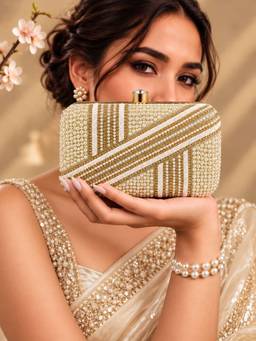 THE TAN CLAN - Zara Pearl Box Clutch