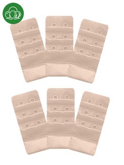 Inner Sense - 2 Hook and Eye Bra Extenders-Skin (Pack of 6)