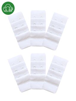 Inner Sense - 2 Hook and Eye Bra Extenders-White (Pack of 6)