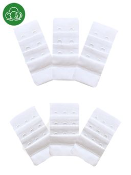 Inner Sense - 2 and 3 Hook and Eye Bra Extenders-White (Pack of 6)