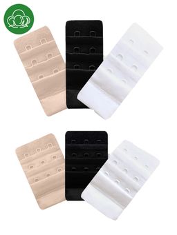 Inner Sense - 2 and 3 Hook and Eye Bra Extenders- Black Skin White (Pack of 6)