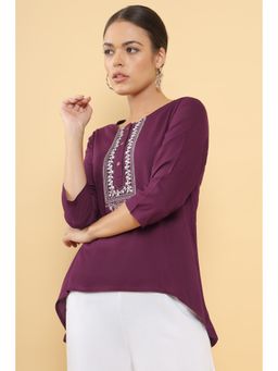 Soch - Women Wine Rayon Tunic
