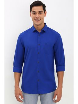 Allen Solly - Men Blue Slim Fit Solid Casual Shirt