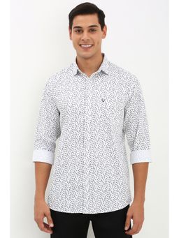 Allen Solly - Men White Slim Fit Printed Casual Shirt