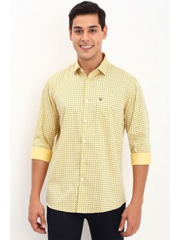 Allen Solly - Men Yellow Slim Fit Printed Casual Shirt