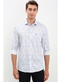 Allen Solly - Men White Slim Fit Printed Casual Shirt
