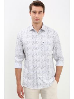 Allen Solly - Men White Slim Fit Printed Casual Shirt