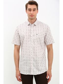 Allen Solly - Men White Slim Fit Printed Casual Shirt