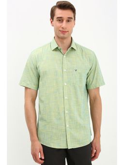 Allen Solly - Men Green Slim Fit Textured Casual Shirt
