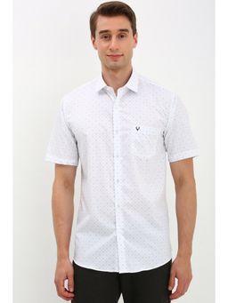 Allen Solly - Men White Slim Fit Printed Casual Shirt