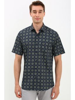 Allen Solly - Men Blue Slim Fit Printed Casual Shirt