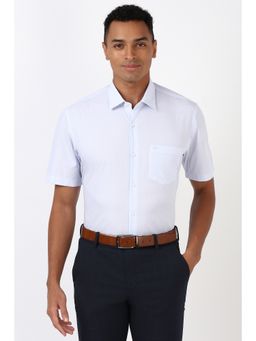 Peter England - Men Blue Regular Fit Printed Formal Shirt