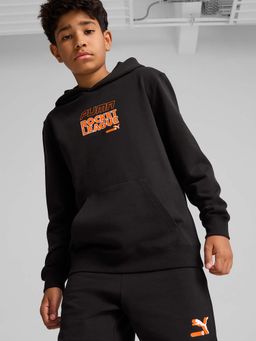 Puma - X Rocket League Boys Black Printed Relaxed Fit Hoodie
