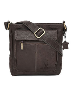 WILDHORN - Brown Classic Leather Sling Bag for Men I Office Bags I Travel Bags I Adjustable Strap
