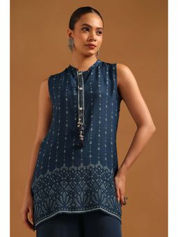 Soch - Blue Muslin Tunic with Ethnic Motifs