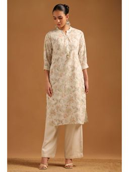 Soch - Cream Cotton Kurta with Botanical