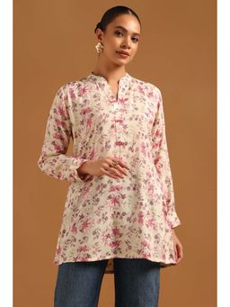Soch - Fuchsia Rayon Tunic with Botanical