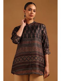 Soch - Brown Muslin Tunic with Botanical
