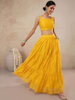 Gajra Gang - Butalicious Yellow Crop Top & Skirt (Set of 2)