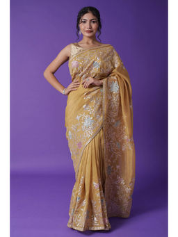 Zari Jaipur - Embellished With Saree With Unstitched Blouse Piece