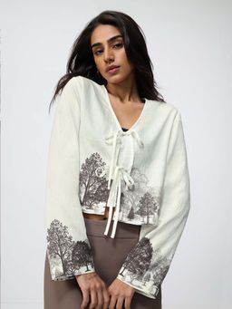 The Souled Store - Off White Drizzle Women Cropped Tops