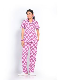 NAP STORY - Donut Printed Half Sleeves Shirt with Pyjama (Set of 2)