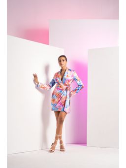 MANDIRA WIRK - Multi-Colour Camo Romper Back Fastening & Fabric Belt With Mini Dress (Set of 2)