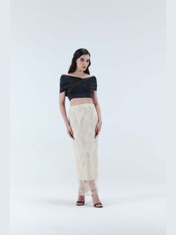 XAYA - Anna Cream Lace Maxi Skirt